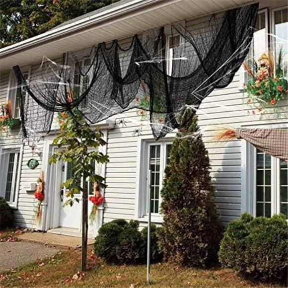 5.5YardsX40" Include Hanging Outdoor Indoor Scary Creepy Halloween Giant Spider - Picture 5 of 8